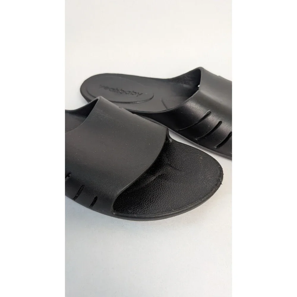 Yeah Baby Black Cloud Spa Slide Sandals Synthetic Mens XL Size 10 Narrow Unisex
